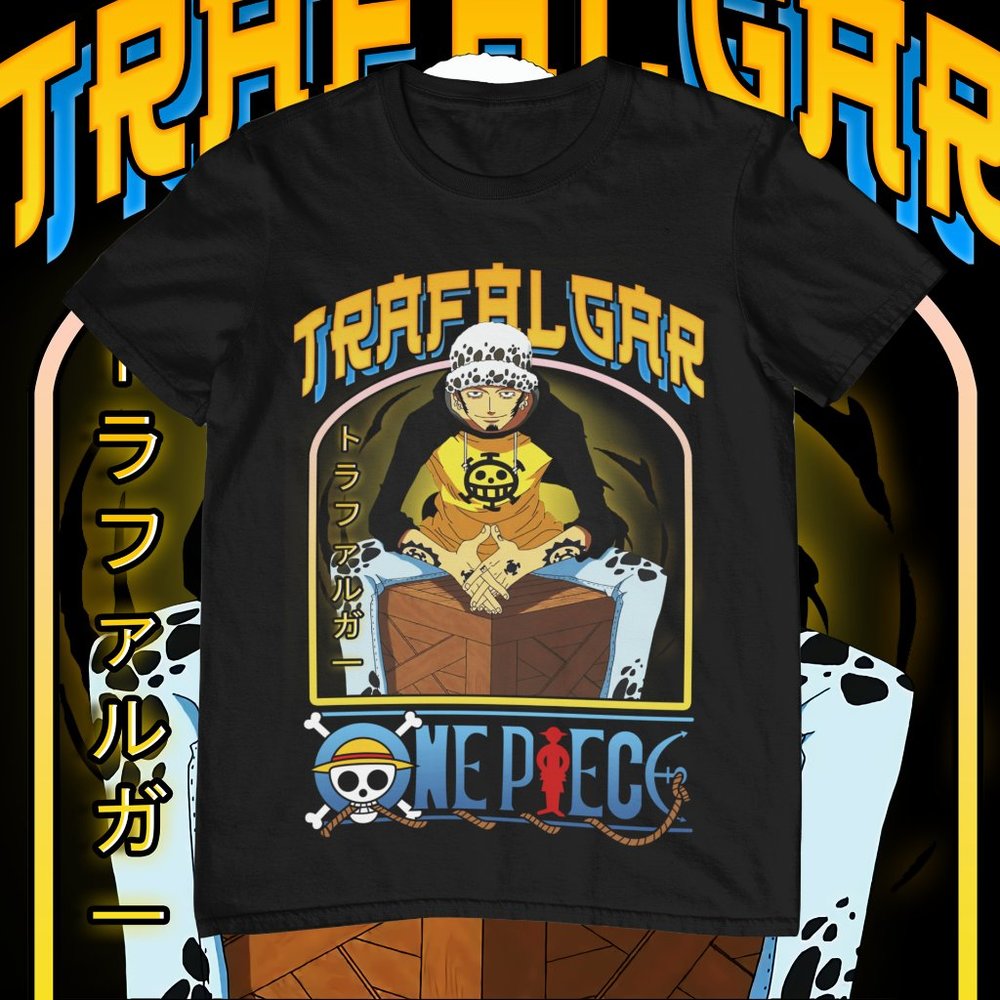 Trafalgar | Graphic T-shirt | Custom Made | Anime | Cotton Tee | Black | Cartoon